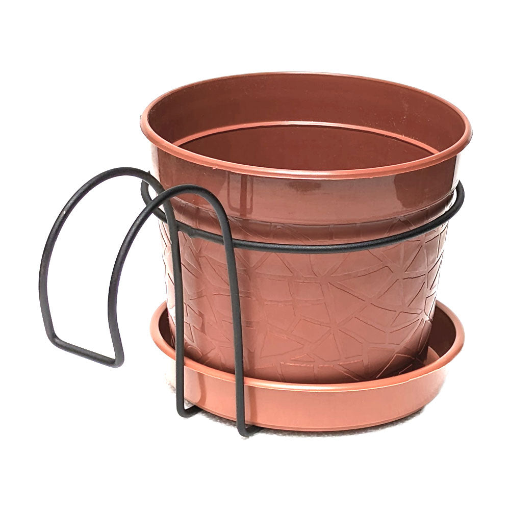 Soporte Balcón y Materas Plásticas Redonda 17 cm