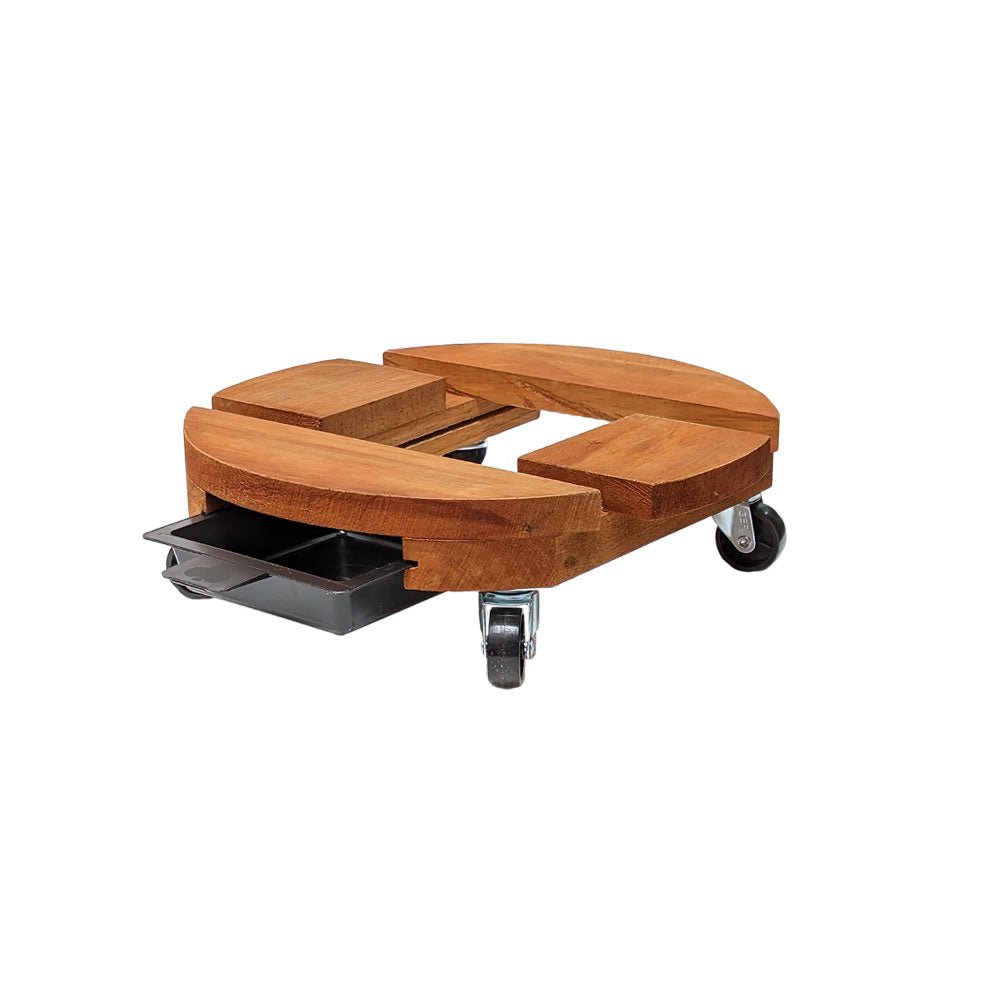 Base Madera 27 cm con Bandeja y Ruedas