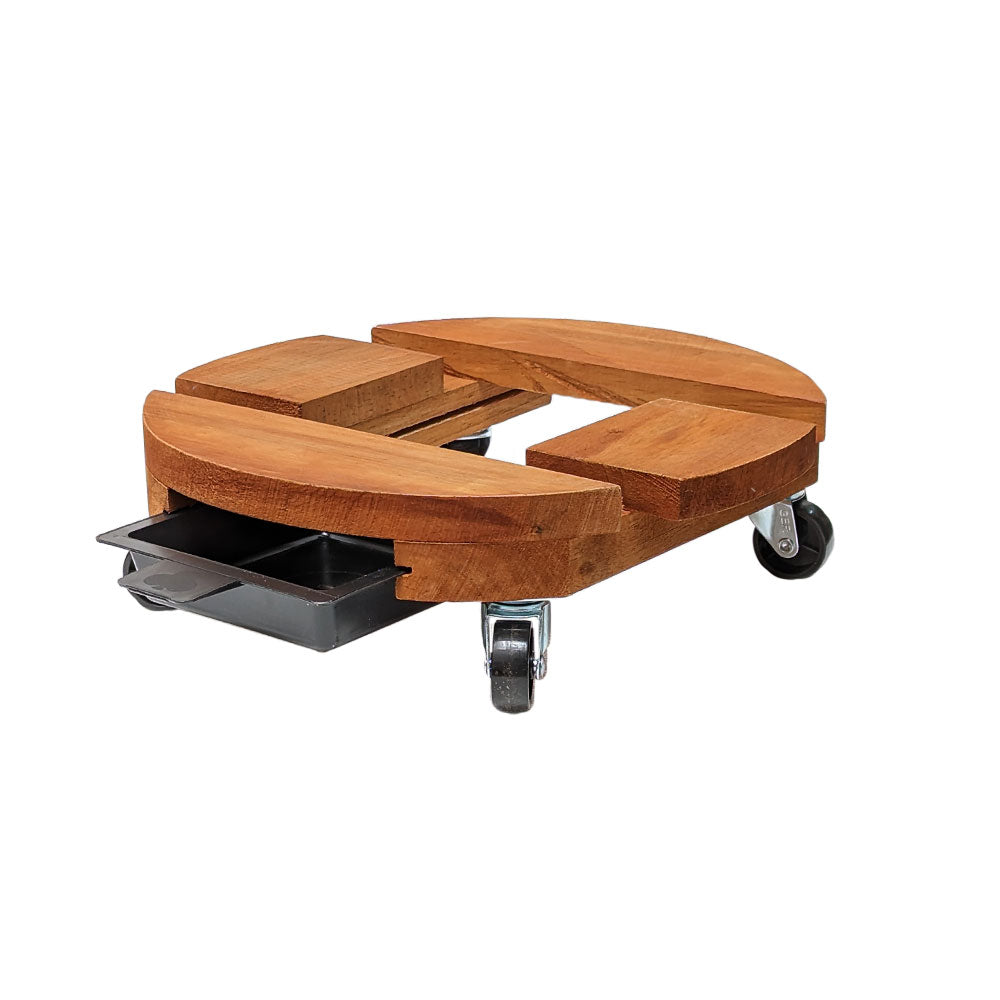 Base Madera 32 cm con Bandeja y Ruedas