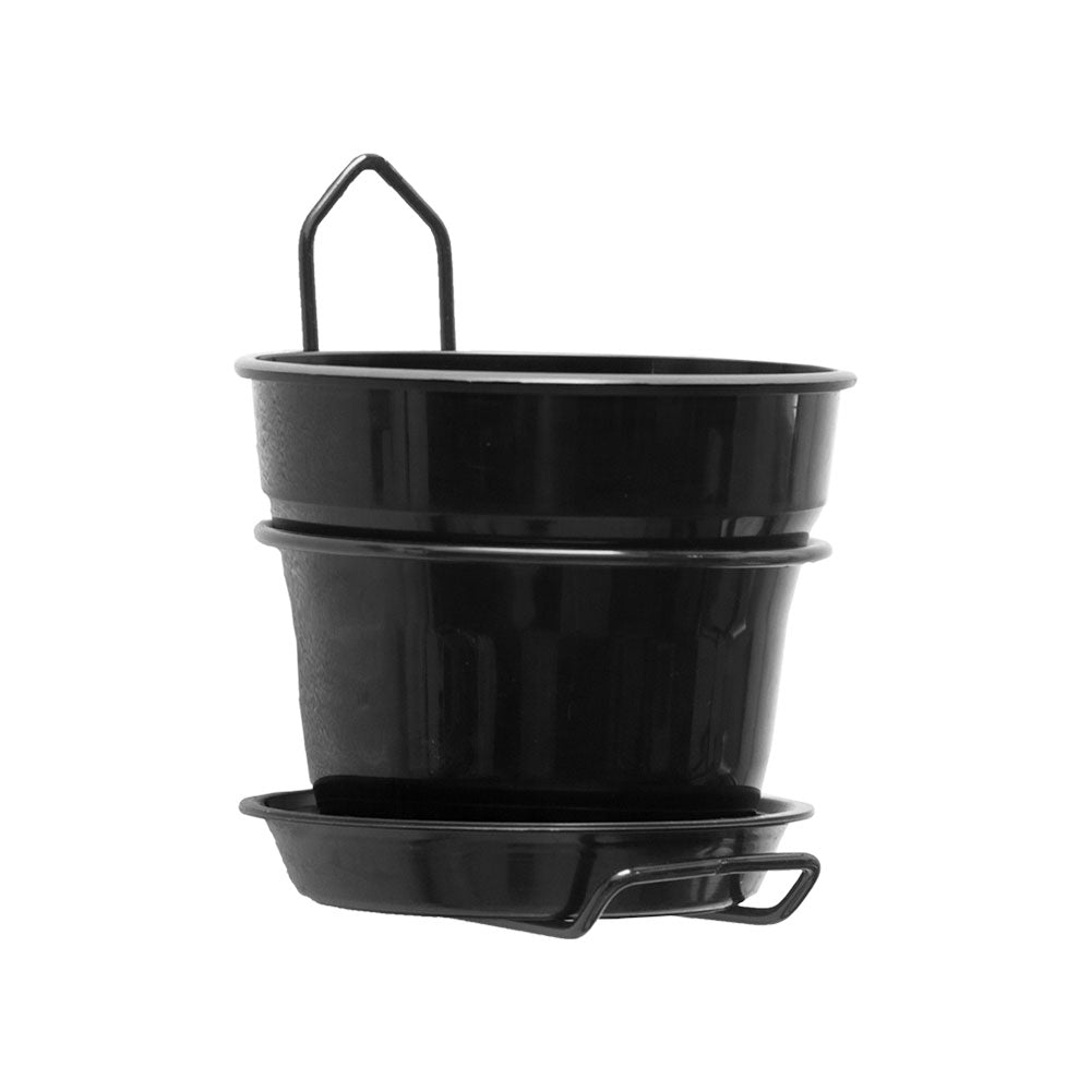 Soporte de pared con matera 15 cm negro – Plantho.co