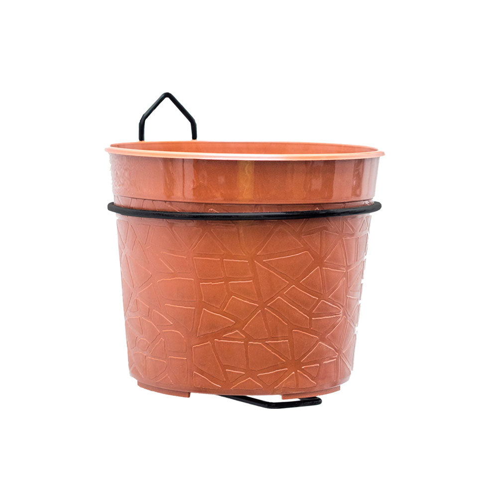Soporte de pared con matera 17 cm terracota – Plantho.co