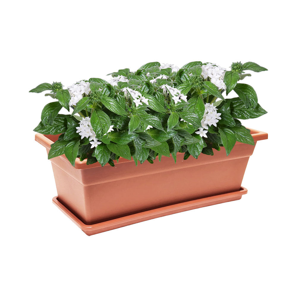 Jardinera Plástica Decorativa 40 cm + Bandeja