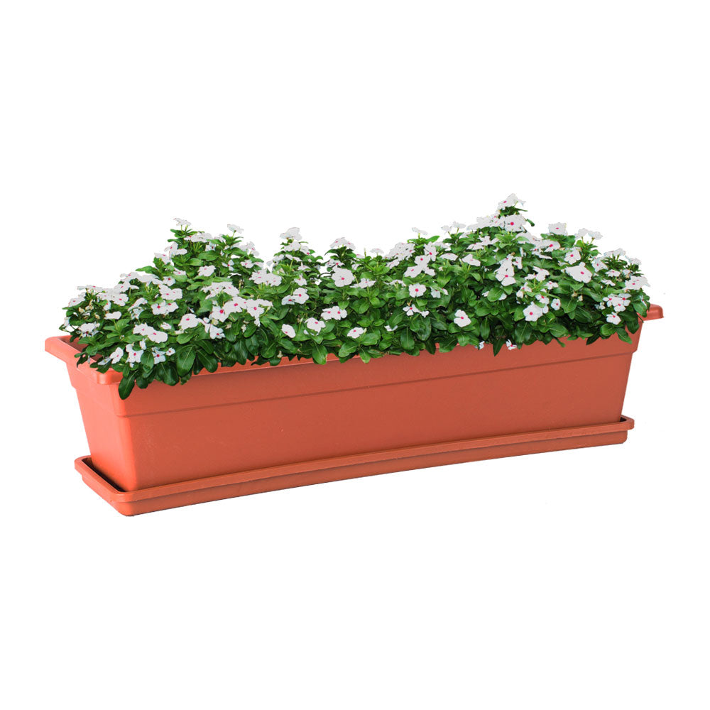 Jardinera Plástica Decorativa 60 cm + Bandeja