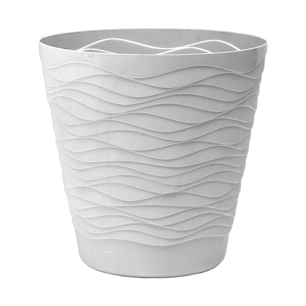 Matera plástica ondulada 28 cm blanco – Plantho.co