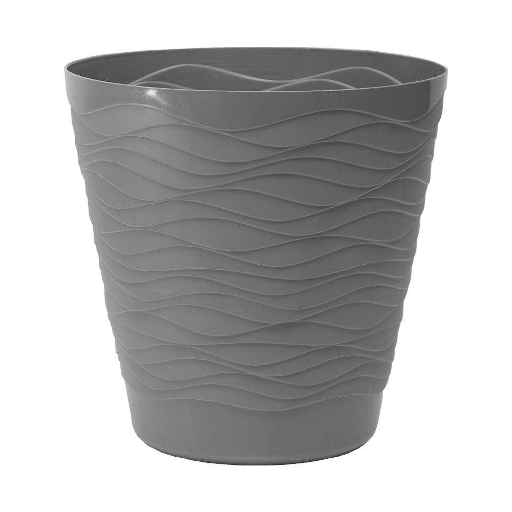 Matera plástica ondulada 28 cm gris – Plantho.co