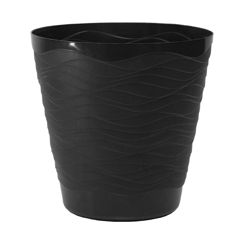 Matera plástica ondulada 28 cm negro – Plantho.co