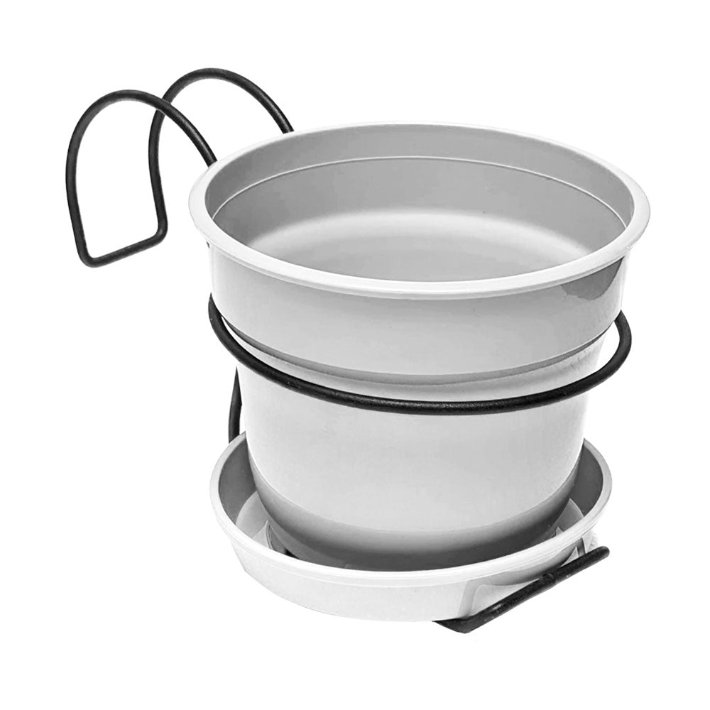 Soporte de balcón con matera 15 cm blanco – Plantho.co
