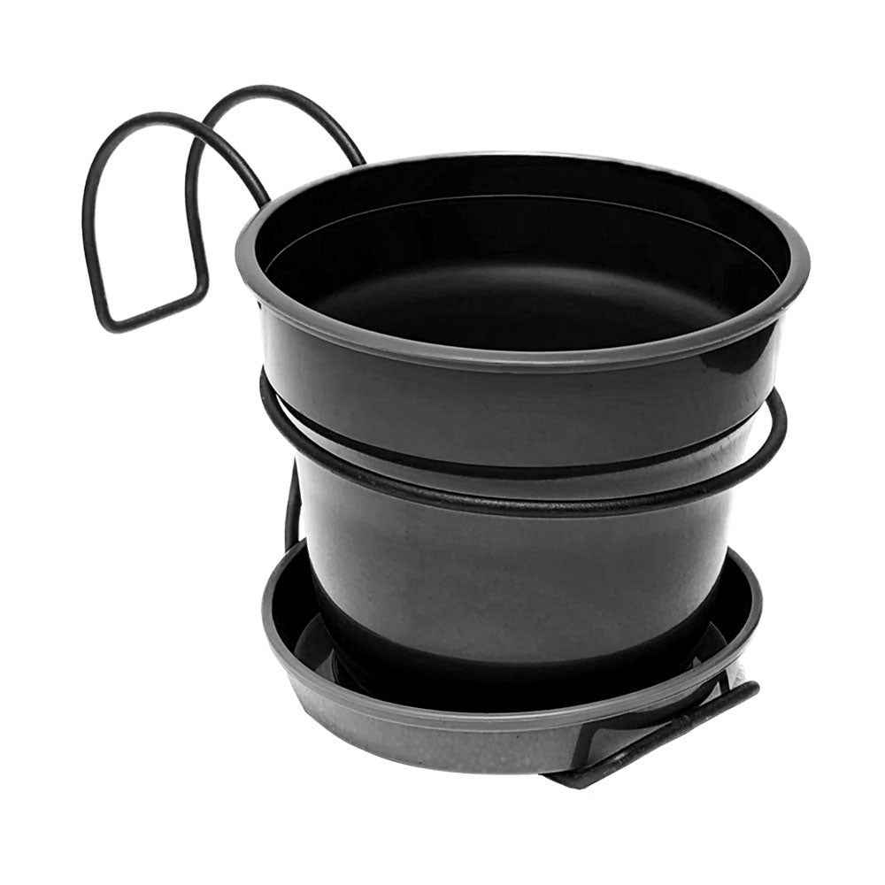 Soporte de balcón con matera 15 cm negro – Plantho.co
