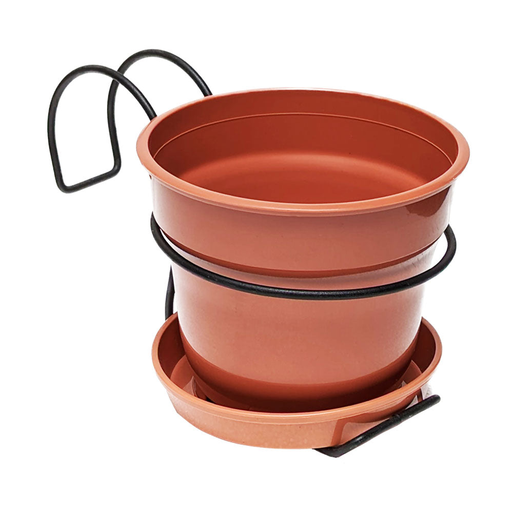 Soporte de balcón con matera 15 cm terracota – Plantho.co