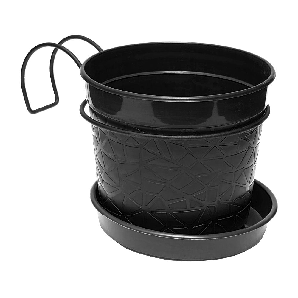 Soporte de balcón con matera 17 cm negro – Plantho.co