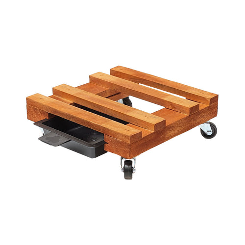 Base de madera rejilla con ruedas 24 cm natural – Plantho.co