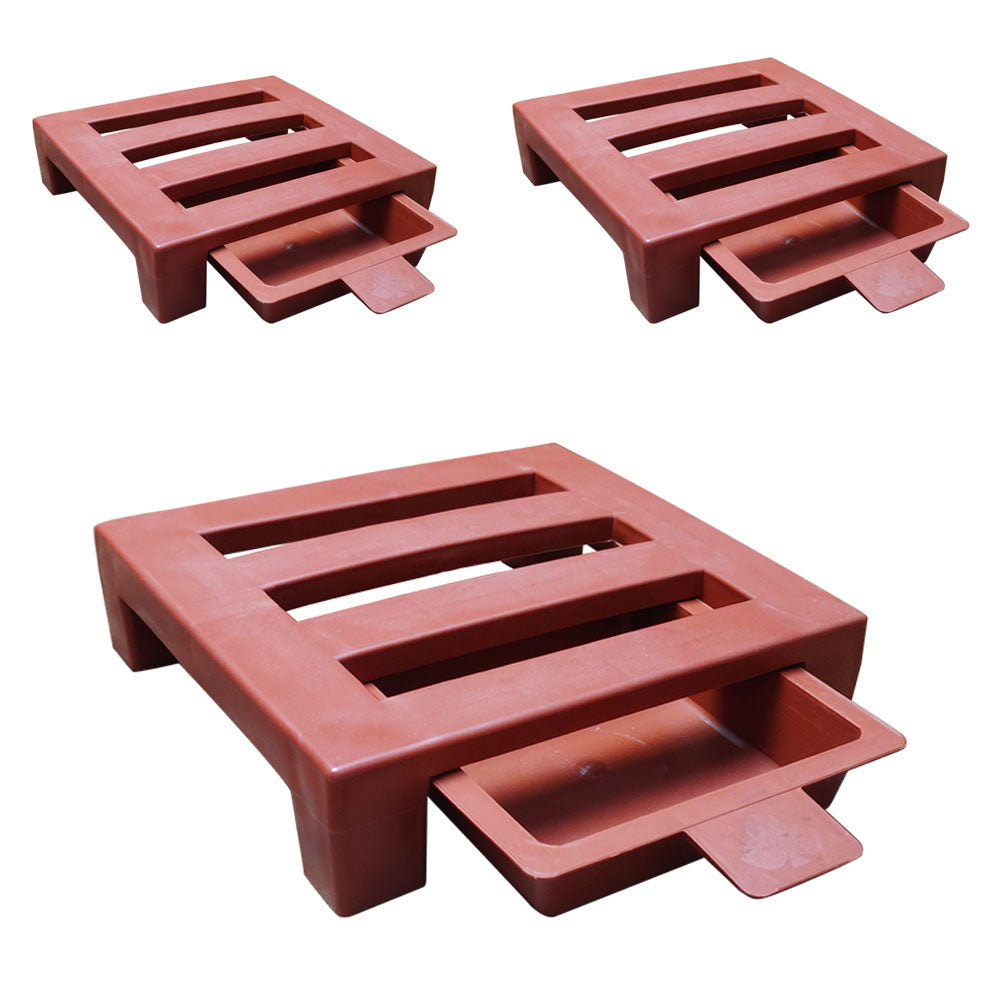 SET X 3 - Base Cuadrada Plástica Fija 20 cm