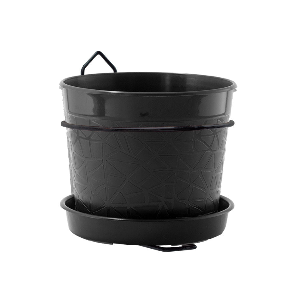 Soporte de pared con matera 17 cm negro – Plantho.co
