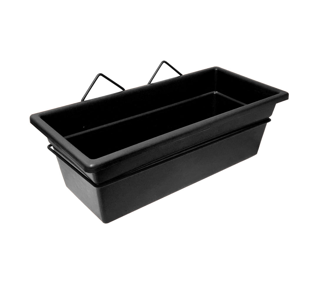 Kit soporte de pared con jardinera 40 cm negro sin bandeja – Plantho.co
