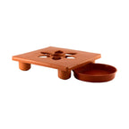 Base cuadrada plástica con patas 27 cm terracota – Plantho.co