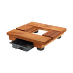 Base de madera cuadrada fija 25 cm natural – Plantho.co