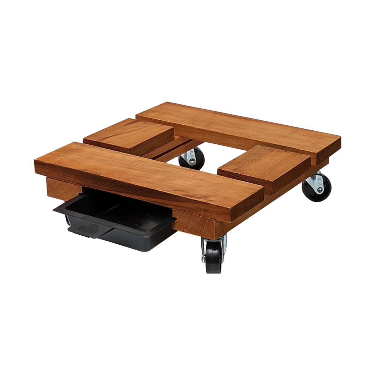 Base de madera cuadrada con ruedas 29 cm natural – Plantho.co