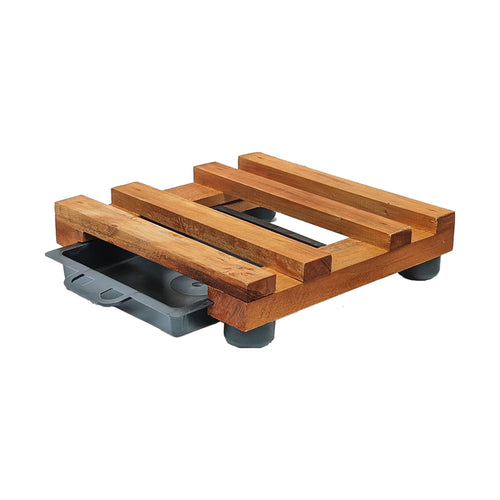 Base de madera rejilla fija 29 cm natural – Plantho.co