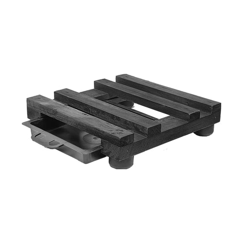 Base de madera rejilla fija 29 cm negro – Plantho.co