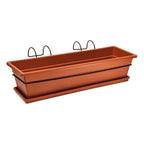 Kit soporte de balcón con jardinera 60 cm terracota con bandeja – Plantho.co