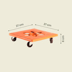 Medidas base cuadrada plástica con ruedas 27 cm – Plantho.co