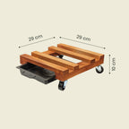 Medidas base de madera rejilla con ruedas 29 cm – Plantho.co