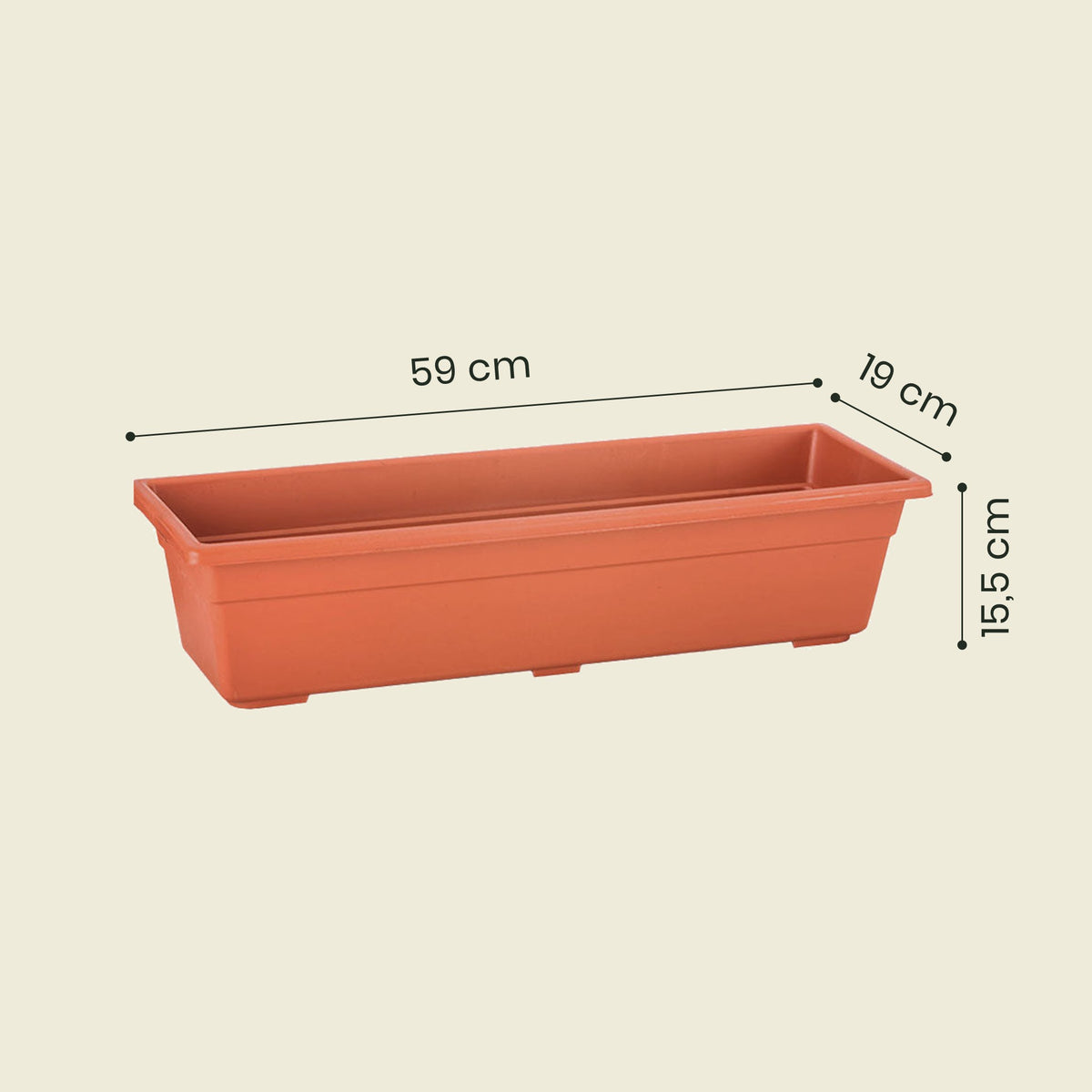 Medidas jardinera plástica 60 cm - Plantho.co