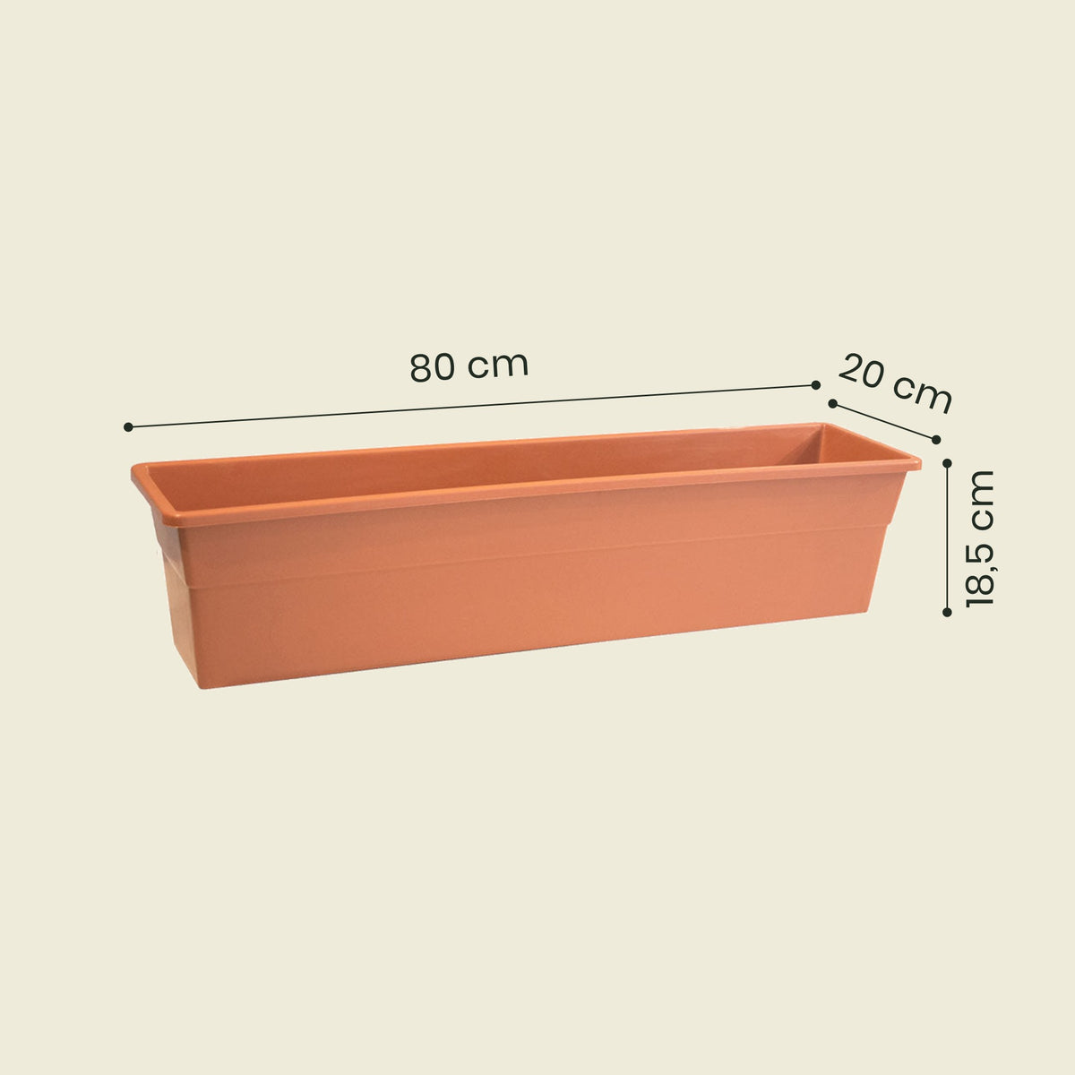 Medidas jardinera plástica 80 cm - Plantho.co